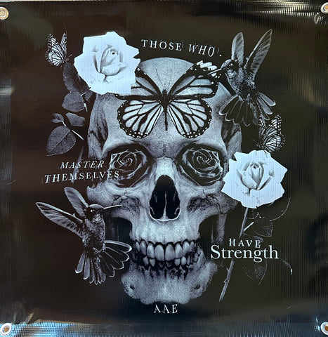 AAE 'Those who Master Themselves Have Strength' Vinyl Banner