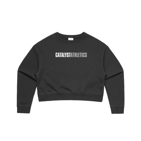 Catalyst Classic Logo Cropped Crew Sweatshirt - Black