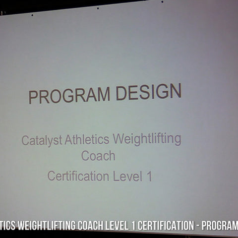 Level 1 Weightlifting Seminar Part 5: Program Design